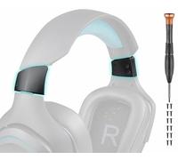 SOULWIT Diadema Lateral Cubierta Deslizante para Logitech G432/G332/G430/G230/G231/G930/G431 Auriculares, Tapas de Repuesto Kit de Reparación Accesorios - Negro