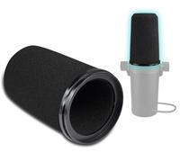 SOULWIT Espuma Micrófono Filtro Antipop para Shure SM7B/SM7dB, Protector de Mic Cubierta Parabrisas para RK345/RK345B - Forma Cilíndrica Negro