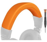 SOULWIT Funda de Diadema Cuero sintético para Audio Technica ATH M50, M50X, M50XWH, M50XBT, M50XBT2, M50S/LE Auriculares, Repuesto Diadema Pieza de reparación-Naranja