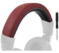 SOULWIT Funda de Diadema de Cuero sintético para Audio Technica ATH M50, M50X, M50XWH, M50XBT, M50XBT2, M50S/LE Auriculares, Repuesto de Almohadilla de Diadema Pieza de reparación-Borgoña