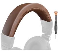 SOULWIT Funda de Diadema de Cuero sintético para Audio Technica ATH M50, M50X, M50XWH, M50XBT, M50XBT2, M50S/LE Auriculares, Repuesto de Almohadilla de Diadema Pieza de reparación-Café