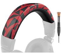 SOULWIT Funda de Diadema de Cuero sintético para Audio Technica ATH M50, M50X, M50XWH, M50XBT, M50XBT2, M50S/LE Auriculares, Repuesto de Almohadilla de Diadema Pieza de reparación-Tormenta Rojo