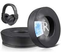 SOULWIT Gel Refrigerante Almohadillas de Repuesto para Pioneer DJ HDJ-X5/X5 BT, HDJ-X7,HDJ-X10 Auriculares, Almohadillas con Espuma de Aislamiento de Ruido de Alta Densidad - Negro