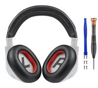SOULWIT Proteína de Cuero Almohadillas + Diadema, Kit de Repuesto para Plantronics BackBeat Pro 2, Voyager 8200 UC Auriculares, Pieza de Reparación de Repuesto - Negro