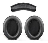 SOULWIT Recambio Kit para Sennheiser HD280/HD280 Pro/HMD280 Pro/HMD281 Pro Auriculares, Almohadillas de Cuero Proteico + Diadema - Negro