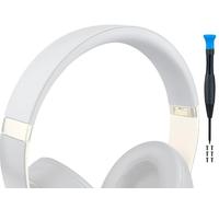 SOULWIT Repuesto Cascos Diadema Funda Headband para Beats Studio Pro con Cancelación de Ruido Auriculares, Repuesto Diadema con Silicona Duradera y Nylon - Blanco Mate