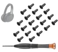 SOULWIT Repuesto Diadema Tornillos para Sony WH-1000XM3 (WH1000XM3) Over-Ear Auriculares, Pieza de Reparación para Deslizador de la Cubierta Lateral y Tapas Finales - 20Pcs Negro