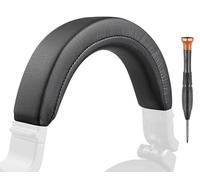 SOULWIT Repuesto Funda de Diadema para Pioneer DJ HDJ-CUE1 On-Ear Auriculares, Auriculares Headset Banda Top Cojín Cubierta Pieza de Reparación, Fácil Instalación DIY - Negro