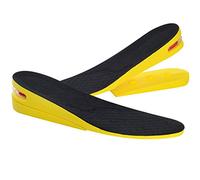Soumit Plantillas de aumento de altura [2-Layer 3.5-5CM] Almohadilla extraíble e invisible para el talón e inserción de aire, alivio del dolor y comodidad [pequeño EU35-40/ UK3-7] [negro]