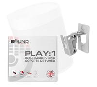 Sound bass Soporte de Pared Play 1, Blanco, Compatible Solo con Sonos Play:1, Mecanismo Ajustable de Giro e Inclinación, Soporte de Montaje Incluye Todos los Fijadores