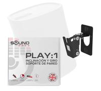 Sound bass Soporte de Pared Play 1, Negro, Compatible Solo con Sonos Play:1, Mecanismo Ajustable de Giro e Inclinación, Soporte de Montaje Incluye Todos los Fijadores