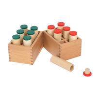 Sound Cylinders, Wooden Auditory Toys, Sensory Boxes, Educational Noise Tubes, Handheld Learning Tools, for Toddler Development, Preschool Kids Play, 5.31x3.74x2.95 Inches