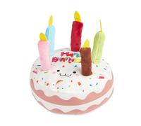 Sound Interactive DogPlush Toy - Birthday Cake Shape Teething Chew, DogEnrichment Toys Small Medium Dogs | DogParty Favor, Destructive Chewing Redirection, Crinkle Sound Engagement, Bonding Play