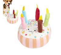Sound Interactive DogPlush Toy - Birthday Cake Shape Teething Chew, DogEnrichment Toys Small Medium Dogs | DogParty Favor, Destructive Chewing Redirection, Crinkle Sound Engagement, Bonding Play