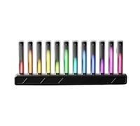 Sound Pickup Spectrum Lamp, LED Music Spectrum Display, Creative Colorful LED Ambient Light with 12 LED Nixie Tube, Kinds of Dynamic/Color Adjustable, for Desktop, Studio, Gaming Room(Black)