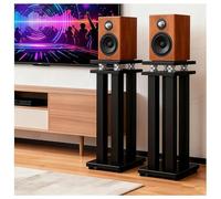 Sound Stands, Floor Stands for Surround Sound, Floor Standing Speaker Stand, with Vibration-Absorbing MDF Design, Metal Spring Damper, Reduce Vibration(Negro,73cm)
