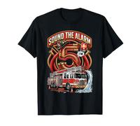 Sound The Alarm I'm 5 Fire Engine Fifth Birthday Camiseta