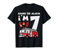 Sound The Alarm Im 7 Firetruck 7º cumpleaños cumpleaños niños niños Camiseta