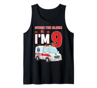 Sound The Alarm I'm 9 Years Old Birthday Kid Ambulancia Camiseta sin Mangas
