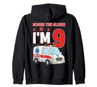 Sound The Alarm I'm 9 Years Old Birthday Kid Ambulancia Sudadera con Capucha