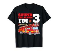 Sound The Alarm Soy 3er Cumpleaños Camión Bomberos Bomberos 3 Camiseta