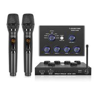 Sound Town Sistema mezclador de karaoke de micrófono inalámbrico de 16 canales con 2 micrófonos inalámbricos, HD ARC, óptico (Toslink), AUX, soporta Smart TV, Media Box, PC, Bluetooth, barra de