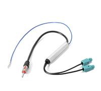 sound-way Adaptador Amplificador de Antena para Radio de Coche Am/FM/Dab ISO - Conector 2 fakra Z a DIN Macho/Hembra Universal Compatible con Radio con Sistema Diversity