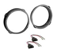 sound-way Adaptadores Altavoces 20 cm (200 mm) para Audi A3 8V, A6 C7, Q5, R8 y Seat León - Anillos Soporte Altavoz Puerta Delantera - Kit Instalación Plug & Play - Plástico Resistente