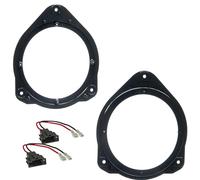 sound-way Kit de Adaptadores de Altavoces 165 mm (6.5") - Soportes de Montaje de Plástico para Panel Lateral Trasero con Cables Conectores