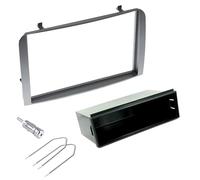 sound-way - Kit de Montaje Marco Adaptador autoradio 1 DIN / 2 DIN para Alfa Romeo 147 / Alfa GT Gris