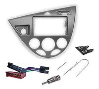 sound-way - Kit de Montaje Marco para Radio Adaptador 2 DIN Compatible con Ford Focus 1998-2004 Silver - KA11-549