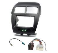 sound-way - Kit de Montaje Marco para Radio Adaptador 2 DIN Compatible Mitsubishi ASX, RVR, Outlander Sport/Peugeot 4008 Citroen C4 aircr