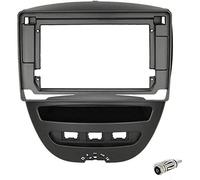 sound-way Kit Montage Autoradio, Marco 2 DIN Radio de Coche 10" Pulgadas, Adaptador Antena, Compatible con Peugeot 107, Toyota Aygo, Citroen C1 2005-2014