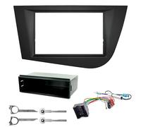 sound-way Kit Montaje Autoradio, Marco 1 DIN / 2 DIN Radio para Coche, Adaptador Compatible con Seat Leon II (Typ 1P) 2005-2012
