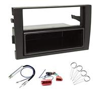 sound-way Kit Montaje Autoradio, Marco 1 DIN Radio de Coche, Adaptador Antenna, Cable ISO, Llaves Desmontaje Compatible con Audi A4 B6 B7 / Seat Exeo