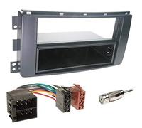 Sound-way Kit Montaje Autoradio, Marco 1 DIN Radio para Coche, Cable Adaptador Conector ISO, Adaptador Antena, Compatible con Smart Car ForTwo, Smart ForFour