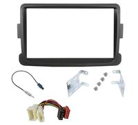 sound-way Kit Montaje Autoradio, Marco 2 DIN Radio para Coche, Adaptador Compatible con Dacia Duster, Logan, Sandero, Dokker, Lodgy/Renault Symbol, Captur, Trafic Negro