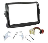 sound-way Kit Montaje Autoradio, Marco 2 DIN Radio para Coche, Adaptador Compatible con Dacia Duster, Logan, Sandero, Dokker, Lodgy/Renault Symbol, Captur, Trafic Negro Brillante