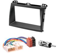 sound-way Kit Montaje Autoradio, Marco 2 DIN Radio para Coche, Adaptador Compatible con Toyota Land Cruiser Prado (J12) 2002-2009