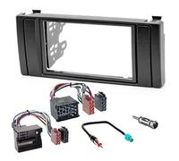 Sound-Way Kit Montaje Autoradio, Marco 2 DIN Radio para Coche, Soportes de Montaje, Cable Adaptador Conector ISO, Adaptador Antena, Compatible con BMW Serie 5, BMW X5