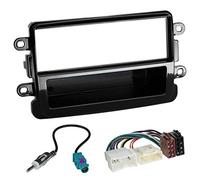 Sound Way Kit Montaje, Kit Montaje Autoradio, Marco 1 DIN / 2 DIN Radio de Coche, Cable Adaptador Conector ISO, Adaptador Antena Compatible con Dacia Duster, Sandero