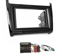 Sound Way Kit Montaje Radio de Coche, Marco 2 DIN con Soportes de Montaje, ISO Cable Conector, Adaptador de Antena, Compatible con Volkswagen Polo 6C Desde 2014