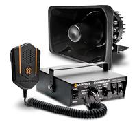 SoundAlert - Kit de Sirena de policía de Emergencia de 100 W [Altavoz Bullhorn de 120-130 dB [Control de Interruptor de 2 x 16 A] [bocina de Aire Manos Libres] [micrófono PTT] [retransmisión de Radio