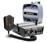 SoundAlert - Kit de Sirena de policía de Emergencia de 100 W [Altavoz Compacto de 120-130 dB] [Control de Interruptor de 2 x 16 A] [bocina de Aire Manos Libres] [Micrófono PTT] [retransmisión de