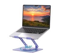 SOUNDANCE Soporte para portátil con base giratoria de 360°, elevador ergonómico para computadora, altura ajustable multiángulo, soporte plegable para laptop, soporte de metal estable para PC portátil