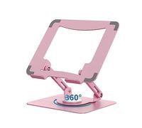 SOUNDANCE Soporte para portátil con Base giratoria de 360°, Elevador ergonómico para computadora para Escritorio, Altura Ajustable multiángulo, computadora portátil de 10 a 15.6 Pulgadas, Rosa