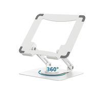 SOUNDANCE Soporte para portátil con Base giratoria de 360°, Elevador ergonómico para computadora para Escritorio, Altura Ajustable multiángulo, computadora portátil de 10 a 15.6 Pulgadas, Blanco