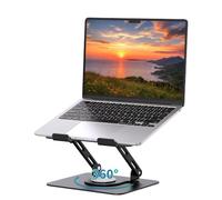 SOUNDANCE Soporte para portátil con Base giratoria de 360°, Elevador ergonómico para computadora para Escritorio, Altura Ajustable multiángulo, computadora portátil de 10 a 15.6 Pulgadas, Negro