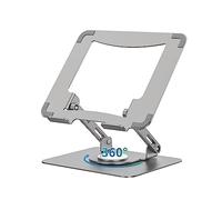 SOUNDANCE Soporte para portátil con Base giratoria de 360°, Elevador ergonómico para computadora para Escritorio, Altura Ajustable multiángulo, computadora portátil de 10 a 15.6 Pulgadas, Plateado