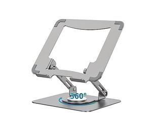 SOUNDANCE Soporte para portátil con Base giratoria de 360°, Elevador ergonómico para computadora para Escritorio, Altura Ajustable multiángulo, computadora portátil de 10 a 15.6 Pulgadas, Plateado